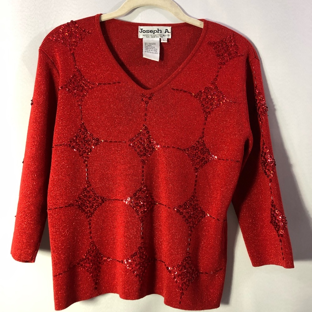 Joseph A. Silk sequined sweater  L